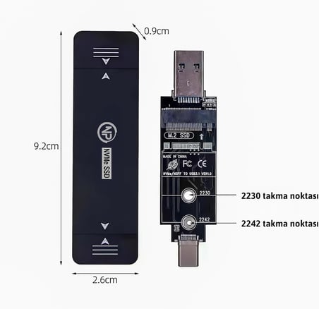 DK01 NVMe M.2 1000/900Mb/s USB-A/Type-C Kablosuz Taşınabilir Harici SSD (GB, 0)