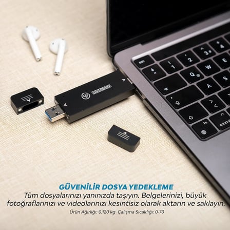 DK01 NVMe M.2 1000/900Mb/s USB-A/Type-C Kablosuz Taşınabilir Harici SSD (GB, 0)