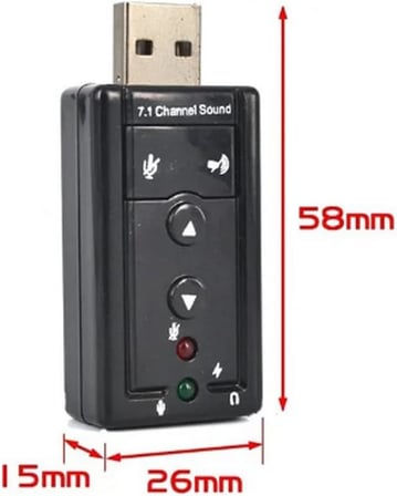 7.1 USB Stereo Ses Adaptörü, Harici Ses Kartı, PC ve Dizüstü Bilgisayar için 3D USB Ses Adaptörü