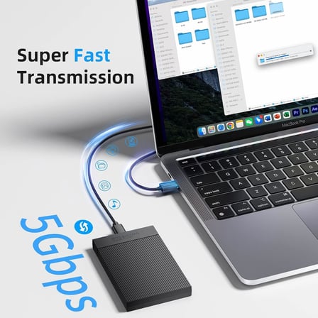 2,5 inç SSD Muhafaza USB'den USB-c'ye Siyah
