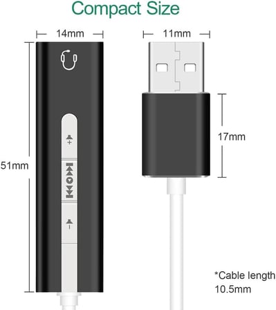 5072 7.1 USB Harici Ses Kartı 3.5 mm Çevirici Dönüştürücü Ses Kartı