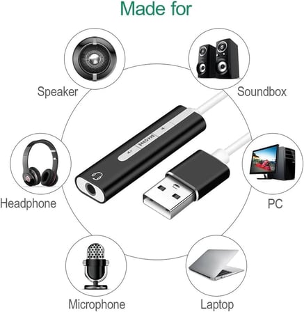 5072 7.1 USB Harici Ses Kartı 3.5 mm Çevirici Dönüştürücü Ses Kartı