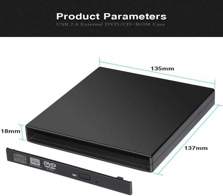 5115 USB SATA 12.7mm DVD RW Writer SSD External Harici Caddy Kutu