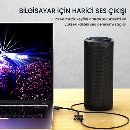 Type-C Ses Kartı 3.5mm Kulaklık ve Mikrofon Girişli