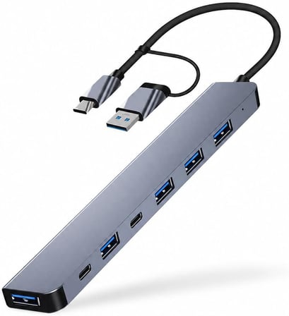HP-B03 5-in-1 USB 3.0 HUB – 5 Portlu Çoklayıcı + Type-C ve USB-A Girişli + Alüminyum Gövde