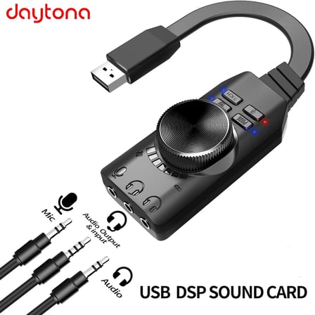 A4677 USB 2.0 Ses Kartı 7.1 Kanallı Pc ve Laptop Için Pubg Oyun Harici Ses Kartı 3.5mm-Kulaklıkla Tak ve Çalıştır Mikrofon Jakları Ses Kontrolü Mikrofon Oyunları Ses Efekti Yükseltme Adaptörü