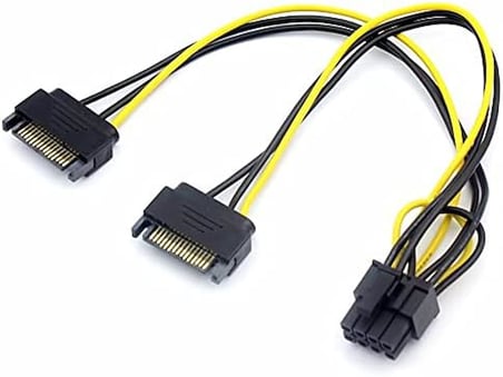 4327 2x Sata To 8 Pin (6+2) Pci-e Express Güç Molex Power Kablosu Çevirici Dönüştürücü
