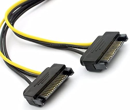 4327 2x Sata To 8 Pin (6+2) Pci-e Express Güç Molex Power Kablosu Çevirici Dönüştürücü