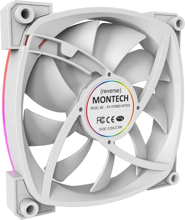 RX 120 ARGB Ters Fan 1600PWM, Üst Düzey Dayanıklılık, Sessiz Performans ve Çarpıcı ARGB Tasarımı (120 mm, Beyaz)