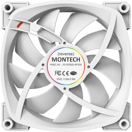 RX 120 ARGB Ters Fan 1600PWM, Üst Düzey Dayanıklılık, Sessiz Performans ve Çarpıcı ARGB Tasarımı (120 mm, Beyaz)