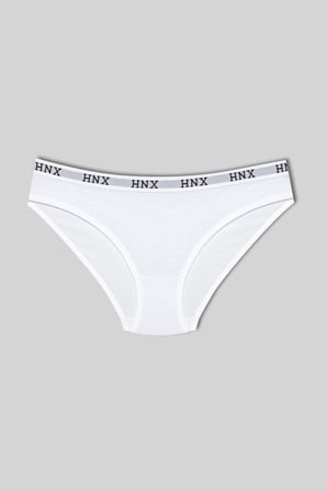 HNX 9'lu Pamuklu HNX Yazılı Jakar Lastik Kadın Slip Külot