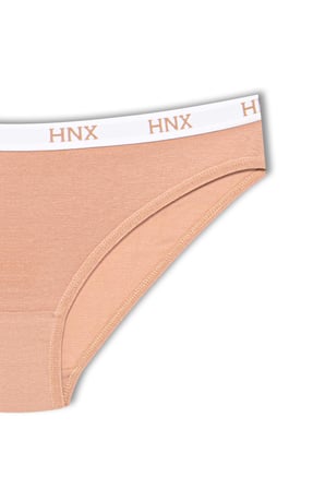 HNX 3'lü Pamuklu HNX Yazılı Jakar Lastik Kadın Slip Külot