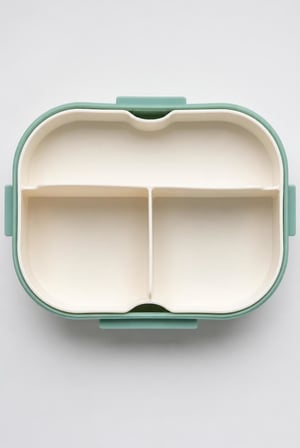1200 ml 2 Katlı 6 Bölmeli BPA'sız PP Plastik Sefer Tası ve Beslenme Çantası - Hava Kilitli Bento Lunch Box, Çatal ve Kaşık Dahil (Yeşil)