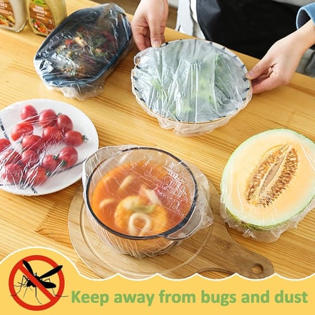 100’lü Yeniden Kullanılabilir Elastik Plastik Kase Kapakları – Şeffaf, 12x30 cm, Hava Geçirmez Gıda Saklama Bonesi, Ev ve Restoran İçin