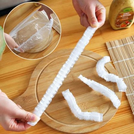 100’lü Yeniden Kullanılabilir Elastik Plastik Kase Kapakları – Şeffaf, 12x30 cm, Hava Geçirmez Gıda Saklama Bonesi, Ev ve Restoran İçin