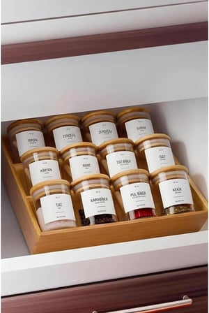 Bambu 3 Katli Katlanabilir Baharat Standi | Cekmece İ̇Ci Kullanima Uygun Baharatlar İ̇Cin Organizer (Kavonozlar Ve Aksesuarlar Dahil Degildir)