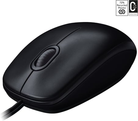 M100 USB Kablolu Mouse, PC, Mac, Dizüstü Bilgisayar ile Uyumlu, 1000 DPI Optik İzleme, Sağ ve Sol Elle Kullanıma Uygun, Siyah