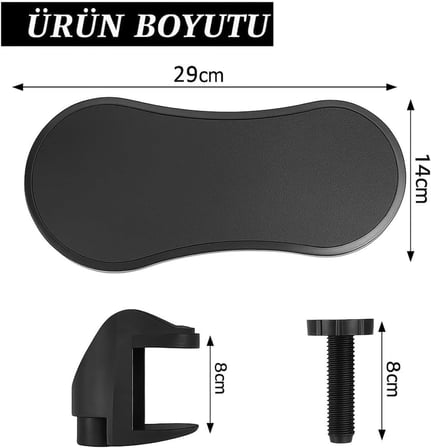 Ayarlanabilir Masa Sandalye Kol Dirsek Dayama Pedi Desteği Aparatı Klavye Mouse