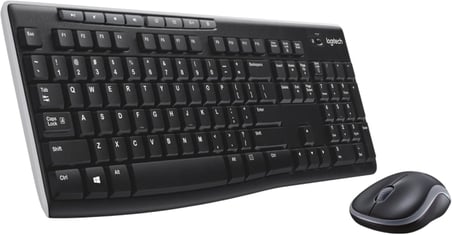 MK270 Kablosuz Klavye Mouse Seti, Tam Boyutlu, Sağ ve Sol Elle Kullanıma Uygun Mouse, 10 m Kullanım Mesafesi, Sıvı Dökülmesine Dayanıklı, Türkçe Q Klavye, Siyah
