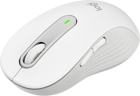 Signature M650 Kablosuz Mouse, Büyük Boy Sağ El için, Sessiz, 4000 DPI, Bluetooth, Logi Bolt USB Alıcı, 24 Ay Pil Ömrü, Beyaz