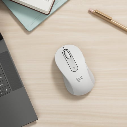Signature M650 Kablosuz Mouse, Büyük Boy Sağ El için, Sessiz, 4000 DPI, Bluetooth, Logi Bolt USB Alıcı, 24 Ay Pil Ömrü, Beyaz