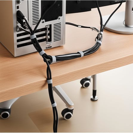 Yapışkanlı Cırt Cırt Kablo Düzenleyici 5 Metre Kablo Düzenleme Organizer Bant Ev Ofis ve Araç İçin Pratik Çözüm