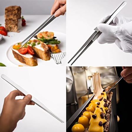 Paslanmaz Çelik Profesyonel Şef Cımbızı 30 cm Ergonomik Tasarım Dayanıklı Mutfak Maşası Et Pişirme Barbekü ve Pasta Süsleme İçin İdeal