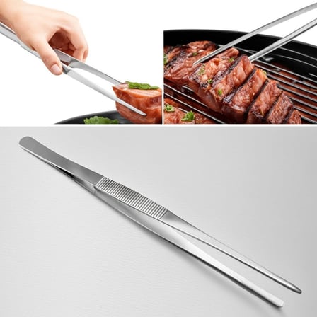 Paslanmaz Çelik Profesyonel Şef Cımbızı 30 cm Ergonomik Tasarım Dayanıklı Mutfak Maşası Et Pişirme Barbekü ve Pasta Süsleme İçin İdeal