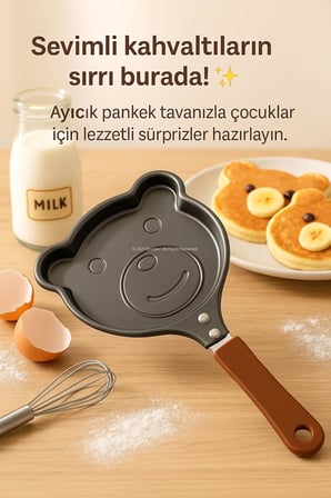 Hayvan Figürlü Pankek ve Omlet Tavası, Çocuklar İçin Eğlenceli Mutfak Aleti, Yapışmaz Kaplama, Kolay Temizlenebilir
