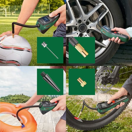 Home and Garden Easypump Elektrikli Hava Pompası Mini Kompresör, 3.0 Ah Akü, 3.6 V, Otomatik Durdurma Fonksiyonu, 150 Psi, 10.3 Bar, Led, Usb-C Şarj, Yeşil