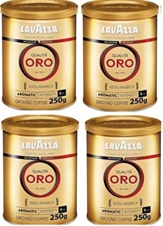 Qualita Oro Filtre Kahve Teneke Kutu Dörtlü Set (250 GR x 4=1 kg) Orijinal