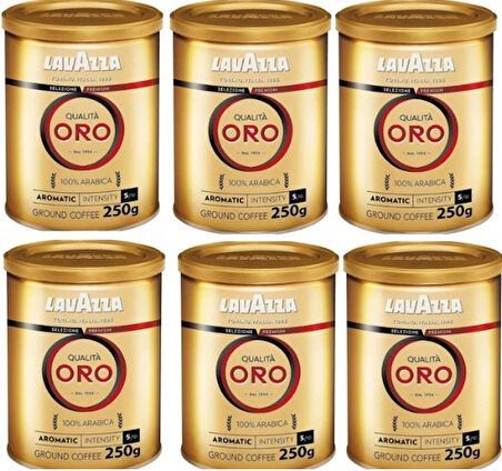 Qualita Oro Filtre Kahve Teneke Kutu Altılı Set (250 GR X 6=1,5 KG)