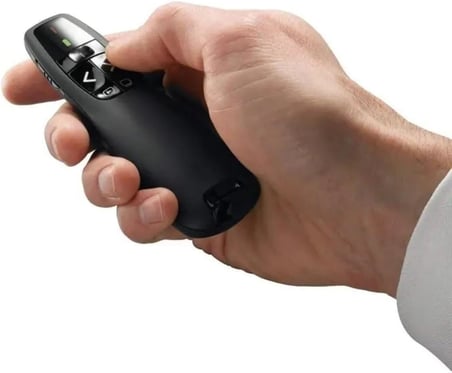 Kablosuz Sunucu Lazer Powerpoint Sunum Cihazı Usb Alıcılı Slayt Değiştirici Denetleyici+pil Siyah