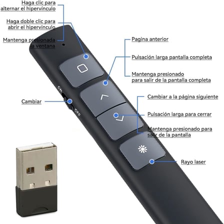 Sunum Kumandası Laser Pointer Kablosuz Lazer Sunum Kalemi Tak Çalıştır Y60