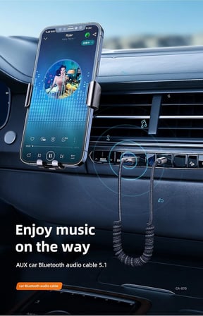 Bluetooth Car Receiver Aux, Gri