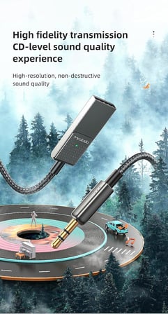 Bluetooth Car Receiver Aux, Gri