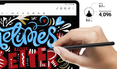 Galaxy Tab S9 FE - S9 Plus ile Uyumlu Avuç İçi Algılamayan Dokunmatik Stylus SPen Kalem