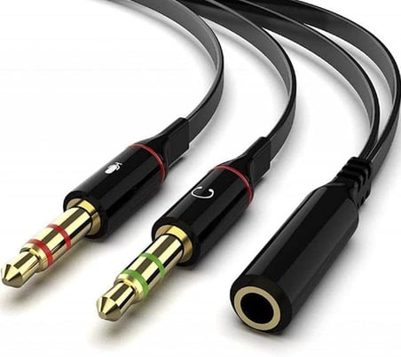 Tek Girişli Kulaklığı Bilgisayara Bağlama, Kulaklık ve Mikrofon Ayırıcı, 1 Dişi 2 Ekek 3.5mm Jak Mikrofonlu Kulaklık Ayırıcı, Çevirici