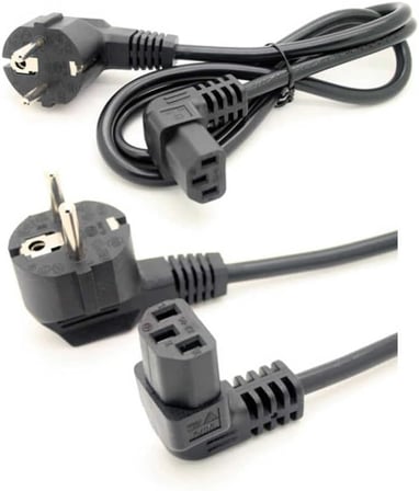C13 Power Kablo - 90 Derece L Uç - Dik Açılı - Standart Power Kablosu - 1.8 mt