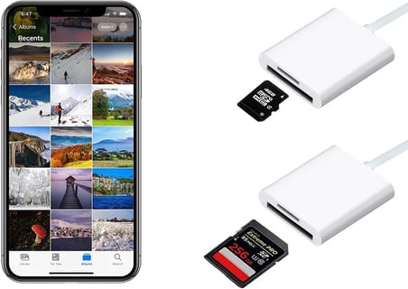 Lightning Girişli iPhone 11 12 13 14 Uyumlu Kart Okuyucu SD Kart Adaptörü TF Kart Okuyucu Disk Adaptörü Mobil Kart Okuyucu Hızlı Aksesuarları Bağlayın - (S101 - Lightning)
