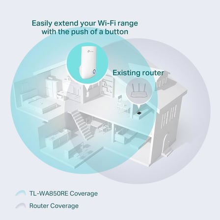 TL-WA850RE | Wi-Fi 4 Menzil Genişletici | N300 Mbps | 1 Ethernet Port | Access Point Modu | Kompakt Tasarım | Kolay Kurulum | Tüm Modem ve Router Modelleri ile Uyumludur