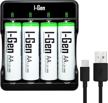 G427 4'Lu Pil Sarj Aleti + 4 Adet Aa 2700 Mah Kalem Pilli Set 1 2V Ni Mh