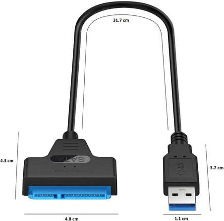 USB 3.0 - SATA Dönüştürücü Kablo, 2.5 İnç HDD/SSD Taşınabilir Hard Disk Okuyucu Adaptör