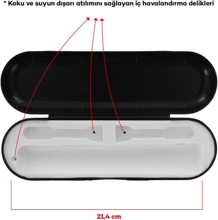 Oral B Şarjlı Diş Fırçası Saklama Kabı – Oral B Elektrikli Diş Fırçası Uyumlu Saklama Kutusu, 4 Renkli, Siyah