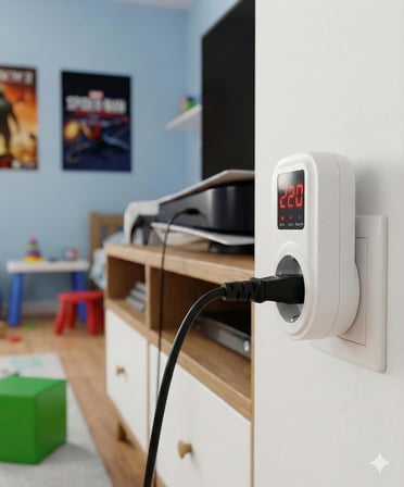 Akım Korumalı Regülatör Priz - 4000W Yüksek Güç, Düşük Voltaj Koruması (150V-210V), Yıldırım ve Çocuk Emniyetli Voltaj Sabitleyici Koruyucu Priz (1)