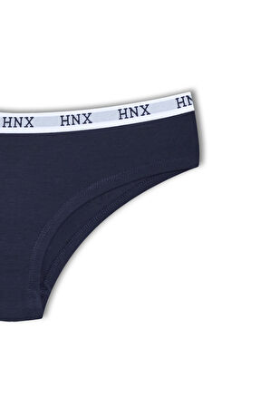 HNX 9'lu Pamuklu Jakar Lastik Yarım Boxer Hipster Kadın Külot