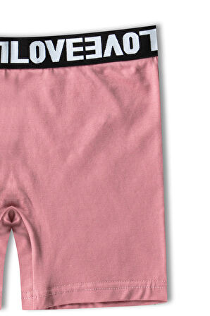 HNX 3'lü Love Lastik Pamuklu Kadın Tayt Şort