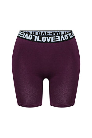 HNX 3'lü Love Lastik Pamuklu Kadın Tayt Şort