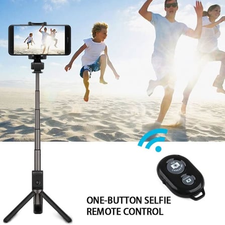 Bluetooth Uzaktan Kumanda Deklanşör Düğmesi Selfie Tıklama Ağırlığı Tüm Cihazlarla Uyumlu, Siyah (BTCTROL)