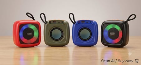 Bluetooth Hoparlör, RGB LED Işıklı, Telefon Standlı, USB Flash Bellek ve AUX Destekli, Taşınabilir Speaker A Kalite 4 Ayrı Renk seçenekli Şarjlı Bluetooth Speaker (SİYAH)